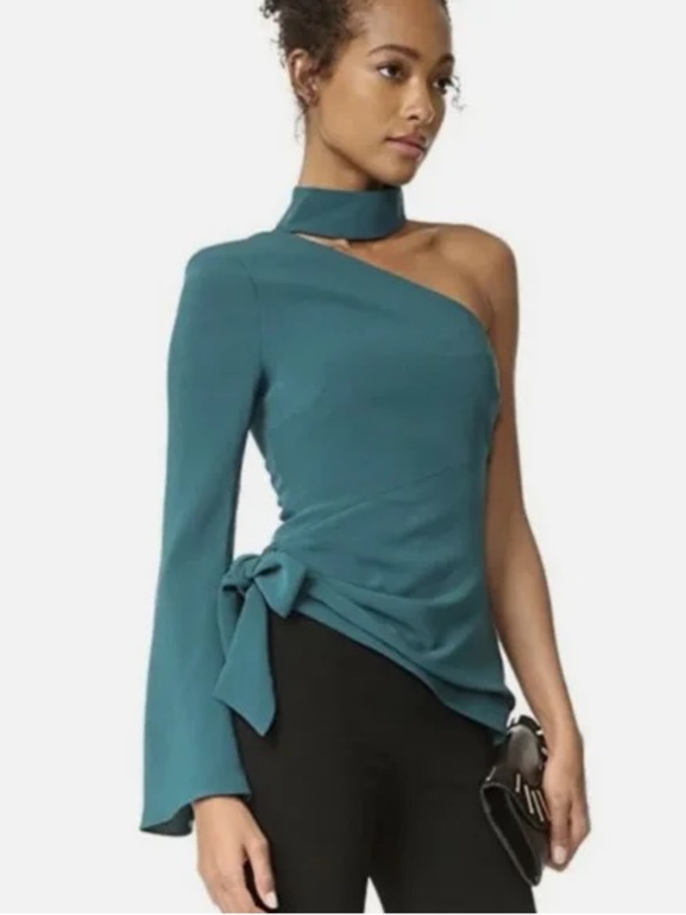 5a7 Cinq à Sept Briah One-Shoulder Tie-Side Top Black size 0